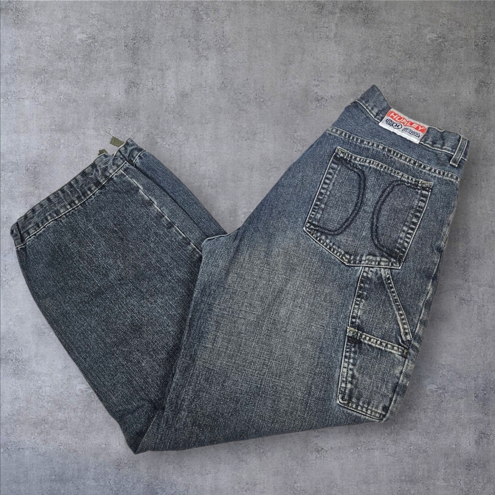Vintage 90s Hurley Baggy Carpenter Denim Skate Jeans Size 34 Men's D85